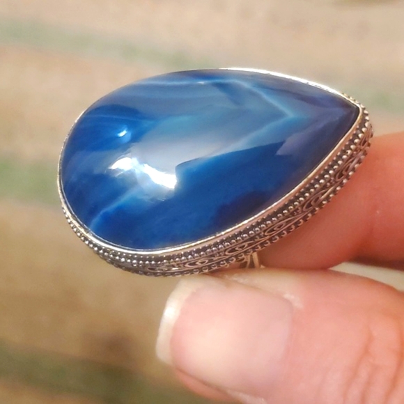 New Botswana Agate 925 Silver Statement Ring. - Picture 5 of 15